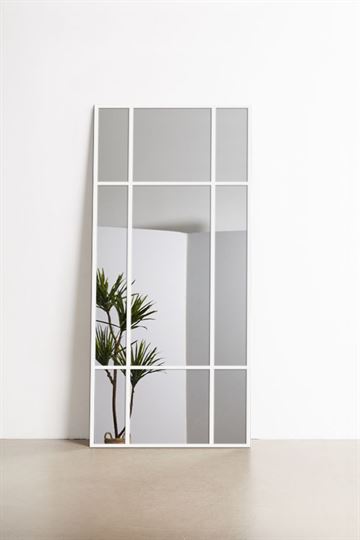 Speil med hvitlakkert jernramme str. 170x80 cm